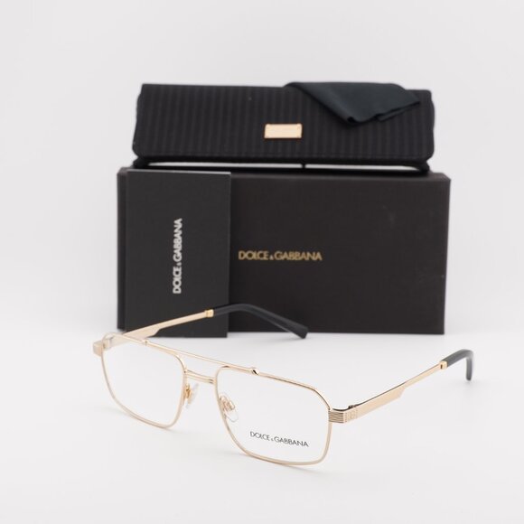 Dolce & Gabbana DG1345 02 Rectangle Eyeglasses 56mm - Gold - Picture 6 of 10